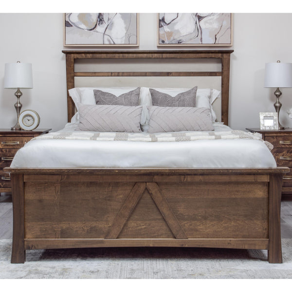 Mako Wood Furniture Megan Queen Upholstered Bed Megan M-6000-UP-Q Queen Upholstered Bed - Brindle Brown IMAGE 1