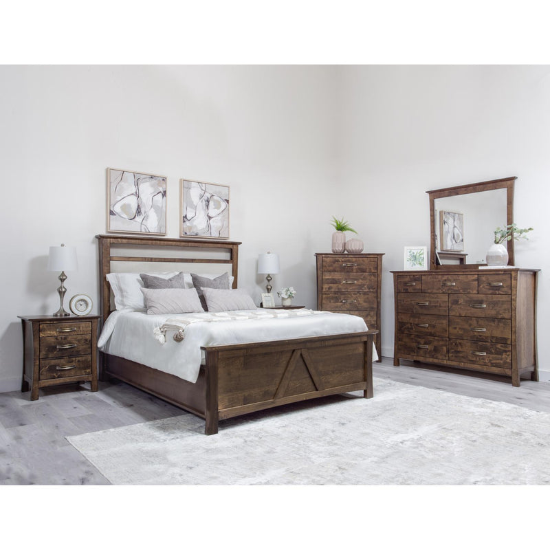 Mako Wood Furniture Megan Queen Upholstered Bed Megan M-6000-UP-Q Queen Upholstered Bed - Brindle Brown IMAGE 3