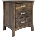 Mako Wood Furniture Megan 3-Drawer Nightstand Megan M-6000-65 Nightstand - Brindle Brown IMAGE 2
