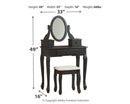 Signature Design by Ashley Vinyard 3-Drawer Vanity Set B128-122